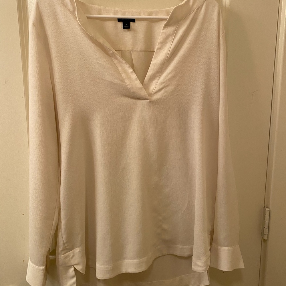 Ann Taylor Pleat Neck Blouse